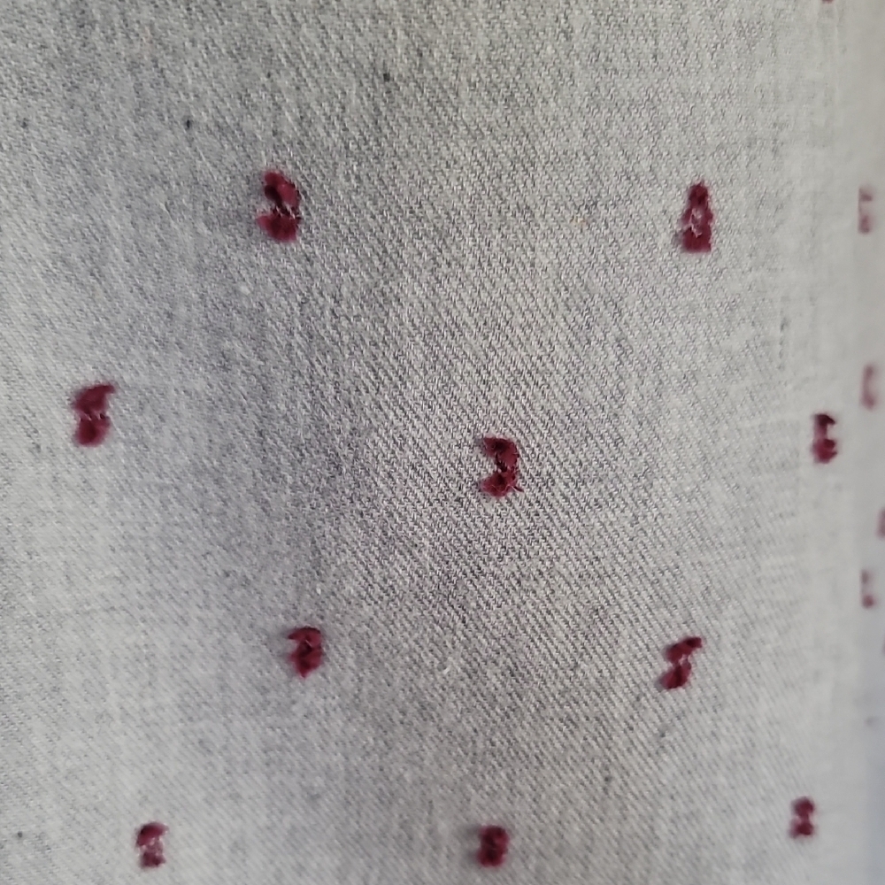 Bob Timberlake Light Gray Blouse with Red and Blue Embroidery - Picture 3 of 8